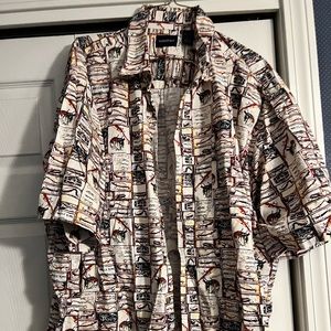 Men’s harbor bay slightly  used button-down short sleeve shirt, 3XLT